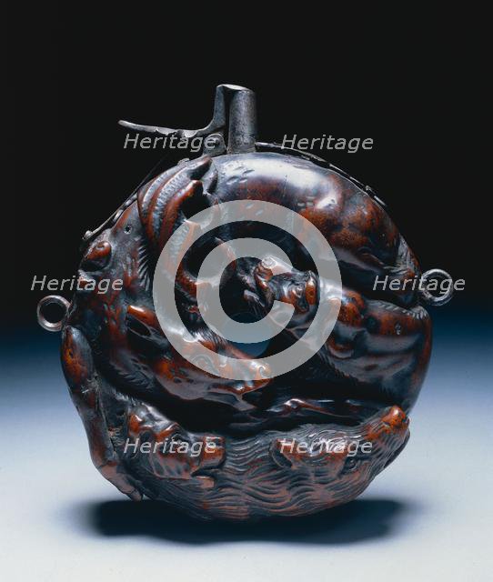 Powder Flask, c. 1680. Creator: Johann Michael Maucher (German, 1645-1701).