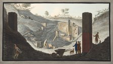 View of the first discovery of the Temple of Isis at Pompeii, 1776.