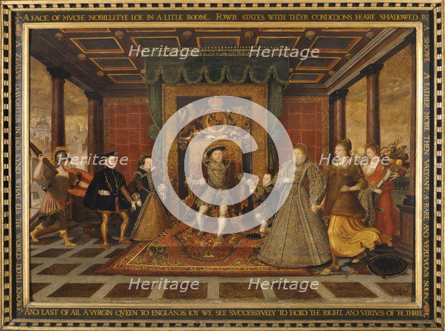 'The family of Henry VIII: An Allegory of  the Tudor Succession', 1572. Artists: King Henry VIII, Lucas de Heere.
