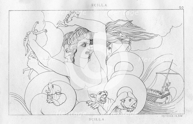 Scylla, the sea monster, c1833. Artist: Unknown