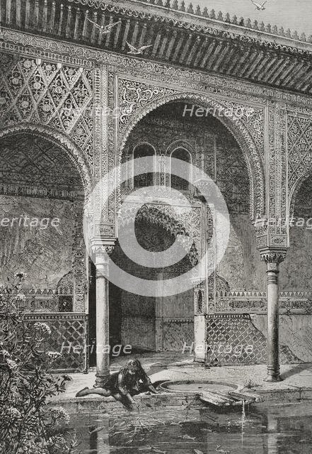 Patio de los Arrayanes, (Court of the Myrtles), Comares Palace, the Alhambra, Granada, Spain, 1890. Creator: Unknown.