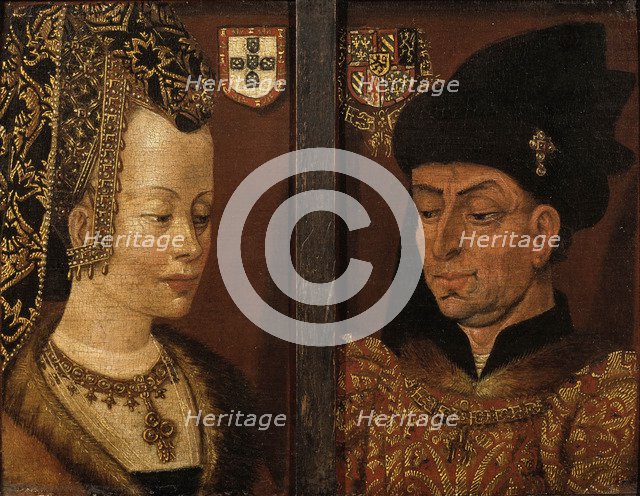 Portraits of Philip the Good and Isabella of Portugal, 16th century. Artist: Netherlandish master  