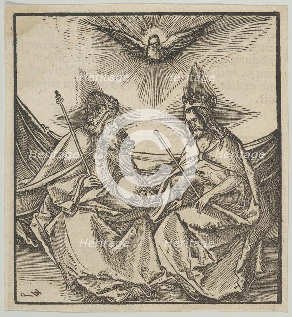 The Holy Trinity, from Hymmelwagen auff dem, wer wol lebt..., 1517. Creator: Hans Schäufelein the Elder.