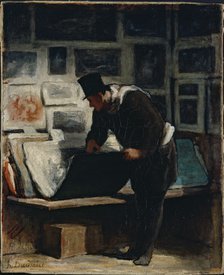 The Prints Collector. Artist: Daumier, Honoré (1808-1879)