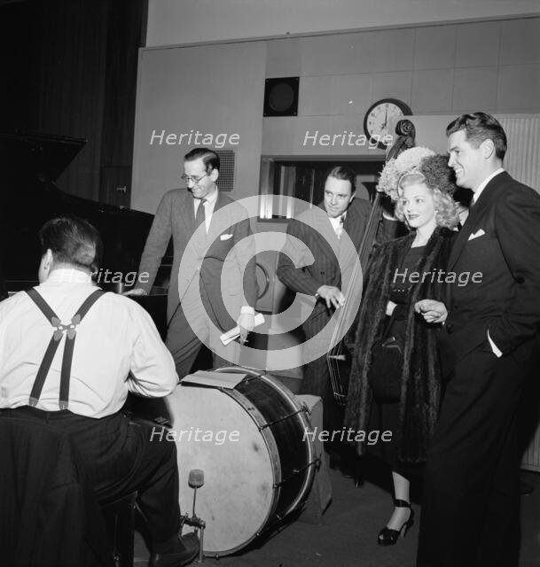 Portrait of Bob Haggart, Marion Hutton, and Gordon MacRae, New York, N.Y., 1946. Creator: William Paul Gottlieb.