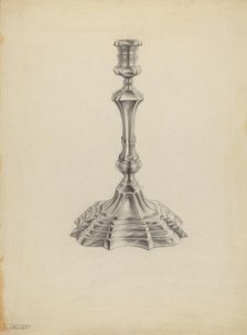 Silver Candlestick, 1935/1942. Creator: Leo Drozdoff.