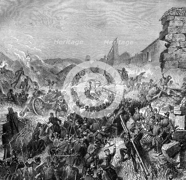 The capture by the French of the Algerian city of Constantine, 10th October 1837 (1882-1884). Creator: Janet Lange.