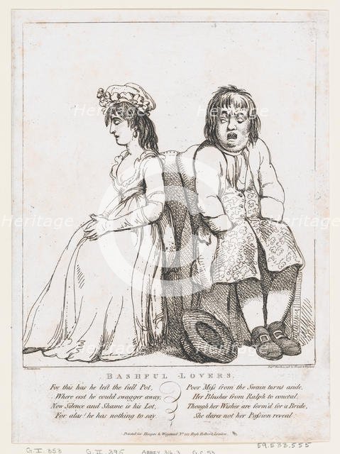 Bashful Lovers, March 15, 1798., March 15, 1798. Creator: Thomas Rowlandson.
