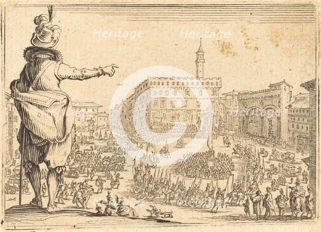Piazza della Signoria, Florence, c. 1622. Creator: Jacques Callot.