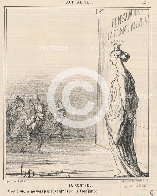 La rentrée, 19th century. Creator: Honore Daumier.