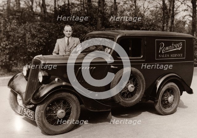 A Rowntree’s sales representative besides his car, York, Yorkshire,  1937. Artist: Unknown