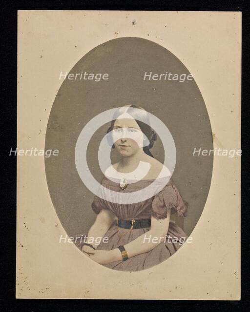 Portrait of a young woman, about 1850-1860. Creator: Marcus Aurelius Root.