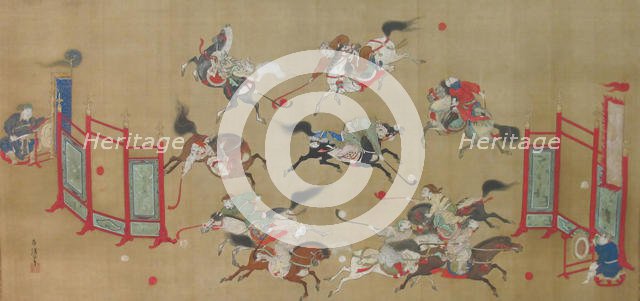 Tartars Playing Polo, early 18th century. Creator: Kano Eisen'in Furunobu.