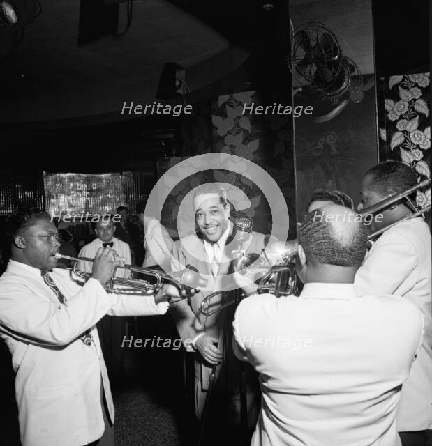 Portrait of Duke Ellington, Cat Anderson, and Sidney De Paris(?), Aquarium, New York, N.Y., 1946. Creator: William Paul Gottlieb.