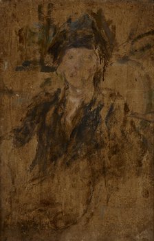 Sketch Portrait of a Woman in a Hat-two-sided painting, c1930. Creator: Olga Boznanska.