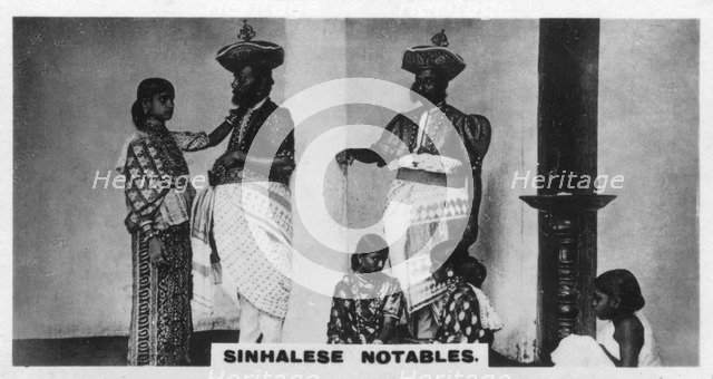 Sinhalese notables, Ceylon, c1925. Artist: Unknown
