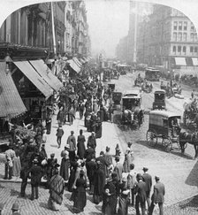 A street scene in Chicago, Illinois, USA, 1896.Artist: Underwood & Underwood