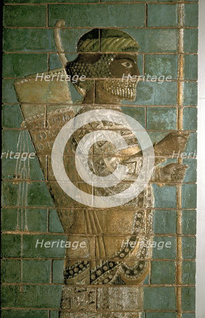 Detail of a relief showing an archer of the Persian Royal Guard, Palace of Darius I, Susa, c500 BC. Artist: Unknown