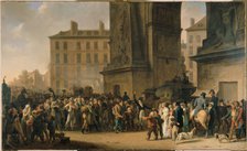 Les conscrits de 1807 défilant devant la porte Saint-Denis, c1808. Creator: Louis Leopold Boilly.