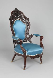 Armchair, 1856/65. Creator: John and Joseph W. Meeks Company.
