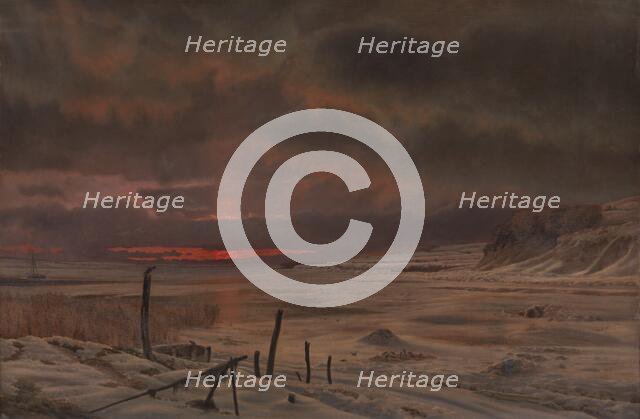 A Winter's Evening by a Danish Fiord, 1875. Creator: Vilhelm Kyhn.