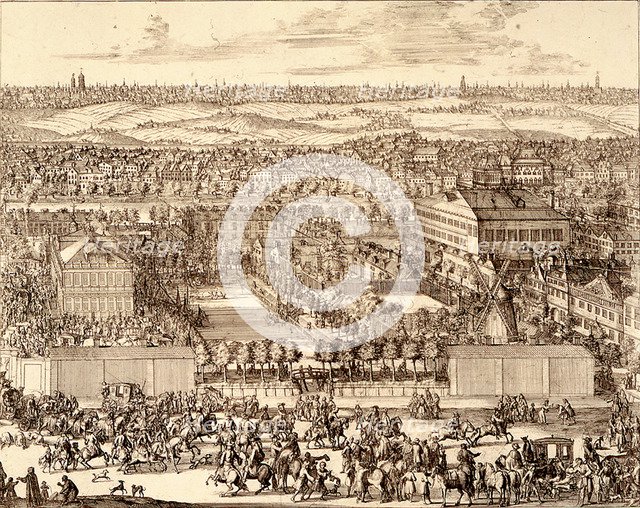 German Quarter (Nemetskaya sloboda) in Moscow (right part), 1705. Artist: Schoonebeek (Schoonebeck), Adriaan (1661-1705)