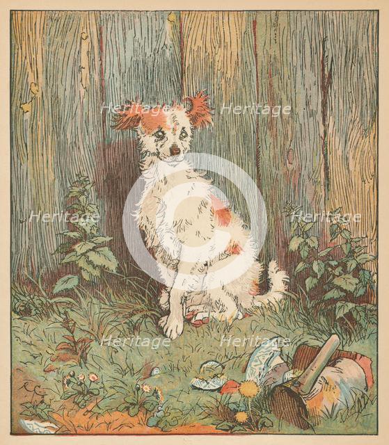 Stray dog befriended by good man of Islington, c1879.  Creator: Randolph Caldecott.