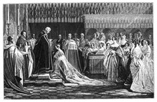 Queen Victoria receiving the Sacrament at her Coronation, 28 June 1838, (1900). Artist: Unknown