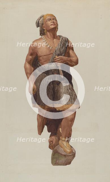 Figurehead: Indian, 1935/1942. Creator: Ingrid Selmer-Larsen.