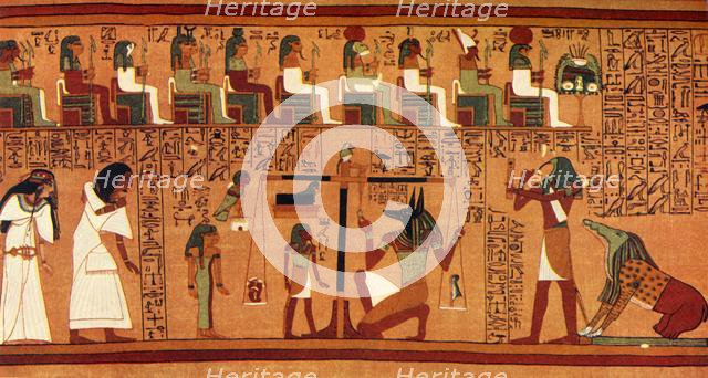 'The Weighing of the Heart', c13th century BC, (1915). Creator: Unknown.