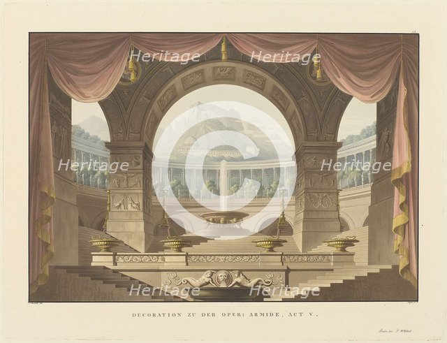 Set design for the Opera Armide by Christoph Willibald Gluck, 1824.