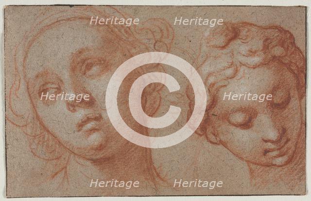 Two Female Heads, first half 17th century. Creator: Abraham Bloemaert (Dutch, 1564-1651).