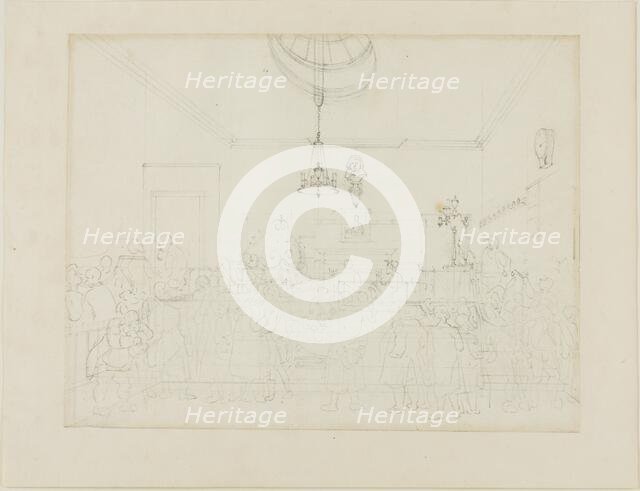 Study for Bow Street Office, from Microcosm of London, c. 1808. Creator: Augustus Charles Pugin.