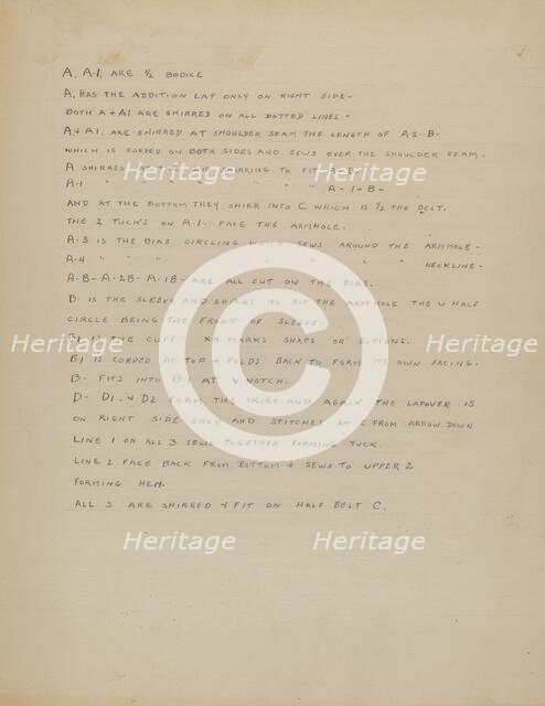 Description of a Girl's Dress, c. 1937. Creator: Nancy Crimi.