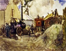 Threshing in the Cotswolds,  c1909. Creator: Frances Hodgkins.