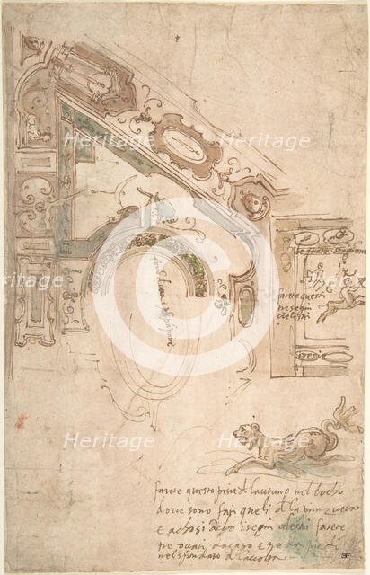 Quarter Plan for a Coved Ceiling, ca. 1561. Creator: Antenore Ridolfi.