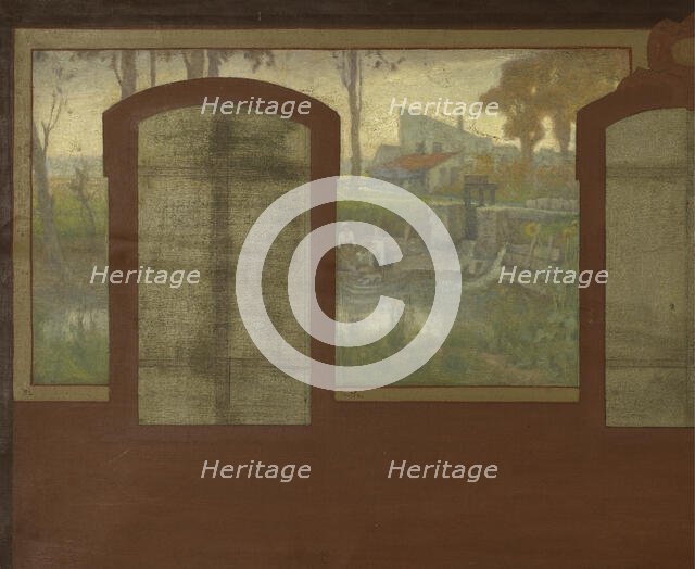 Esquisse pour la mairie de Fresnes : Les bords de la Bièvre. Fresnes. Aux bords de la..., 1905. Creator: Jean Joseph Enders.