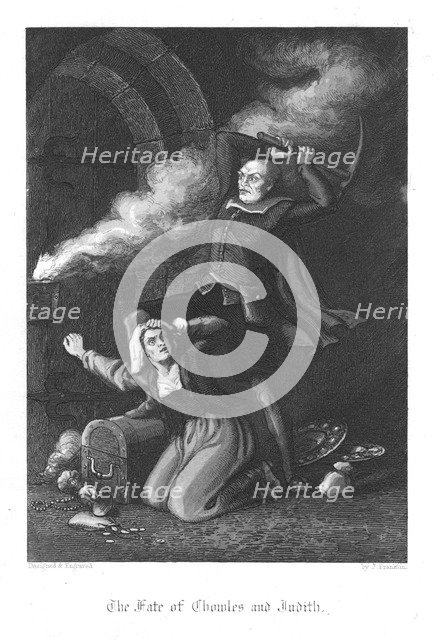 Scene from Old St Paul's by William Harrison Ainsworth, 1855. Artist: John Franklin