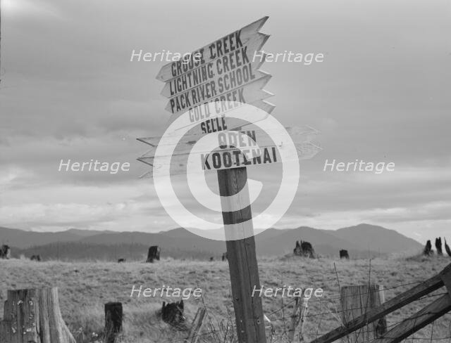 Roadside at crossroads, Boundary County, Idaho, 1939. Creator: Dorothea Lange.