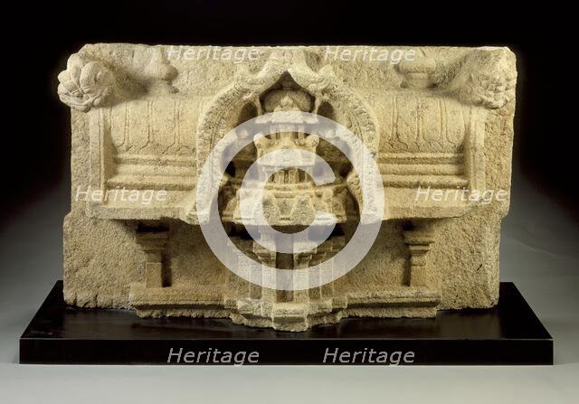 Architectural Section with a Representation of a Temple, 10th century. Creator: Unknown.