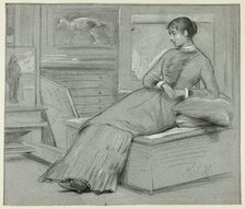 Woman Resting on a Platform, n.d. Creator: Henry Stacy Marks.