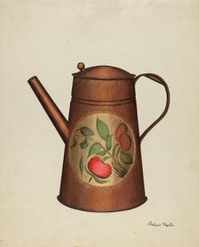 Toleware Coffee Pot, c. 1940. Creator: Richard Taylor.