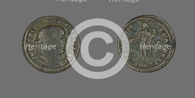 Coin Portraying Emperor Galerius Maximianus, 305-311. Creator: Unknown.