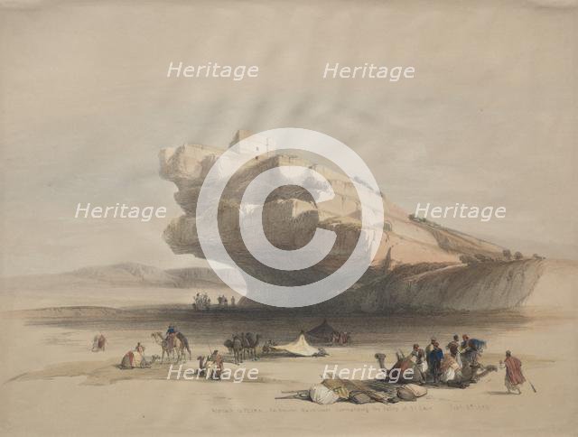 Approach to Petra, an Ancient Watch Tower Commanding the Valley of El Chor, 1839. Creator: David Roberts (British, 1796-1864).