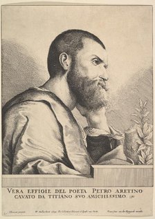 Pietro Aretino, 1649. Creator: Wenceslaus Hollar.