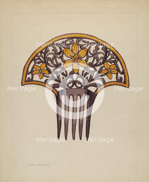 Comb, c. 1937. Creator: Tulita Westfall.