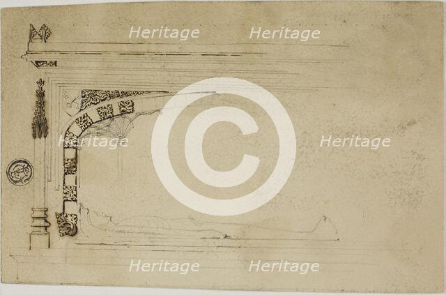 Unfinished Drawing of a Tomb, n.d. Creator: Unknown.