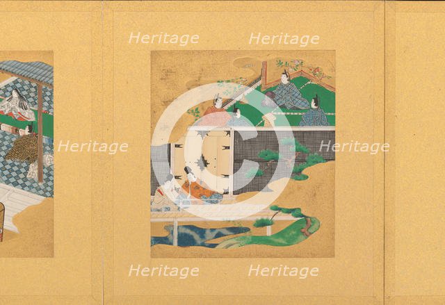 Scenes from The Tale of Genji (Genji monogatari), early 17th century. Creator: Tosa Mitsunori.