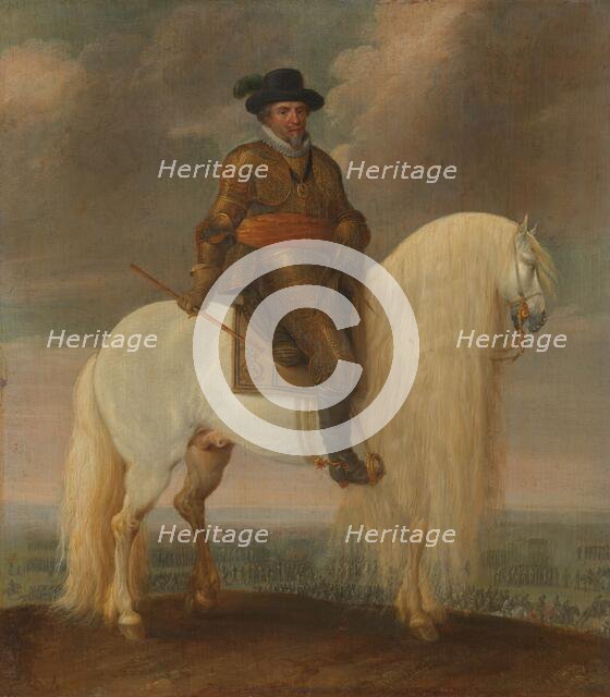 Prince Maurits Astride the White Warhorse Presented to him after his Victory at Nieuwpoort, c.1633-c Creator: Pauwels van Hillegaert I.