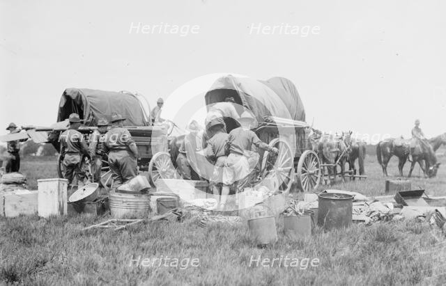 Unloading supplies, N.Y.N.G., between c1910 and c1915. Creator: Bain News Service.